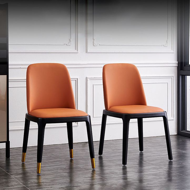 Scandinavian Rubberwood Leather Side Chair Parsons Matte Finish Dining Chair (Set of 2) Clearhalo ' kitchen&dining_furn' 'Dining Chairs' 'Dining Tables & Seating' 'dining_chair' 'furn' 'furn_dining_chair' 'Furniture' 'furniture_dining_chair' 'Kitchen & Dining Furniture' 'kitchen' 1200x1200_1ff15799-857e-4480-b19e-804e3ab76ca9