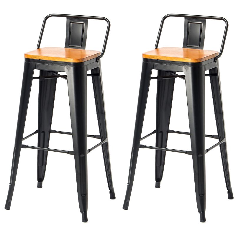 Sgabelli da pranzo quadrati moderni in metallo sgabelli senza braccia con poggiapiedi