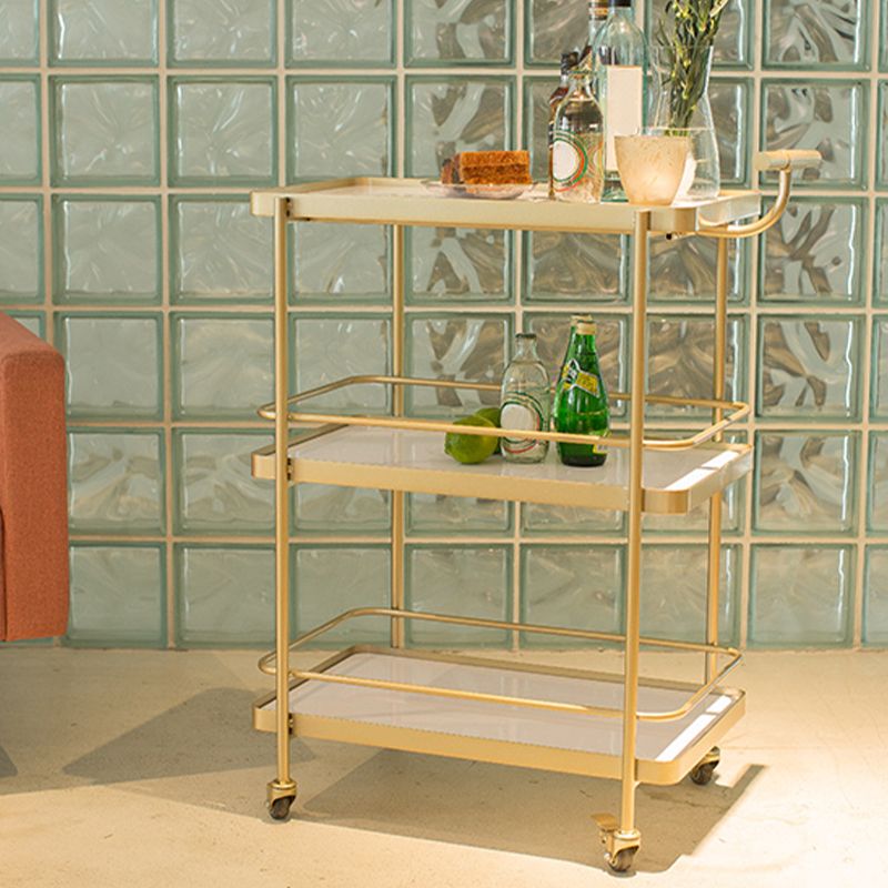 Moderno carrello da cucina da cucina da 35,43 "h in metallo rettangolare carrello da cucina rettangolare
