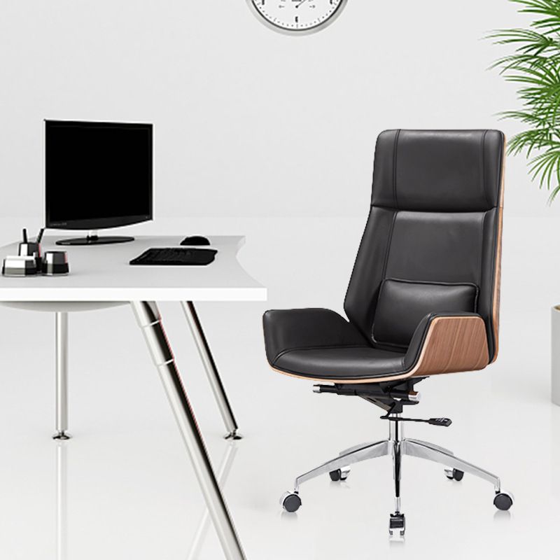 Modern Rotatable Office Chair High Back Fixed Armrest Manager Chair Clearhalo 'furn' 'furn_office_chair' 'Furniture' 'Office Chairs' 'Office Furniture' 'office_chair' 1200x1200_1ff53ef8-d06d-4574-bd64-54d4d5b65c9f