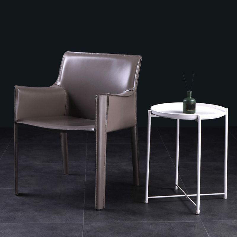 Silla de comedor tapizada silla lateral de comedor de cuero sinté