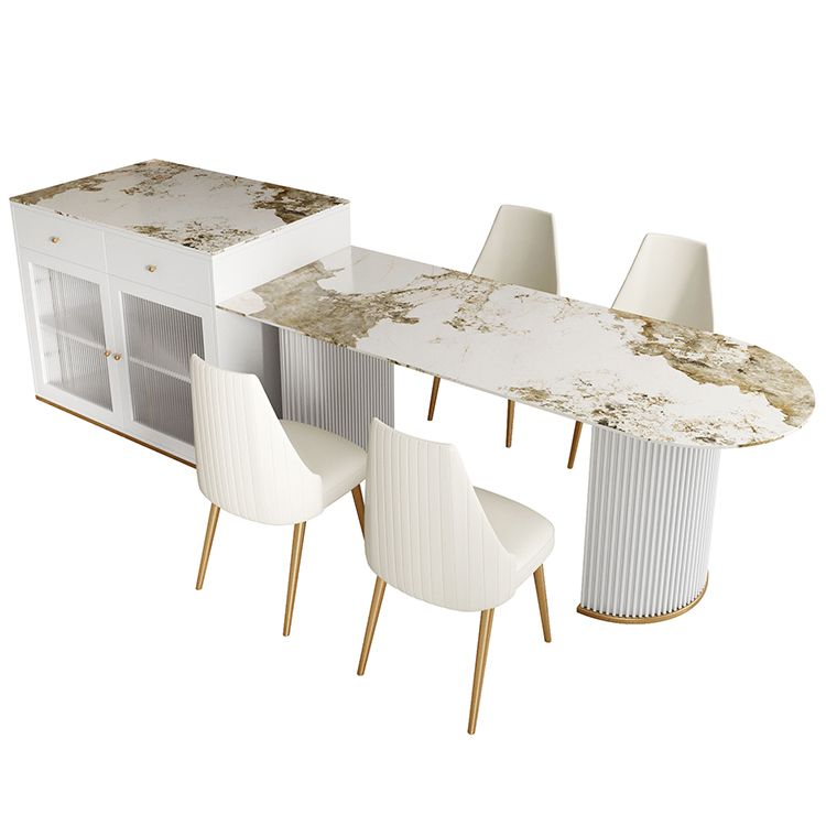 Sintered Stone Dining Table Traditional Luxury Dining Table with Double Pedestal Base Clearhalo ' dining_table' 'Dining Tables & Seating' 'Dining Tables' 'furn' 'furn_dining_table' 'Furniture' 'furniture_dining_table' 'Kitchen & Dining Furniture' 'kitchen&dining_furn' 'kitchen' 'kitchen_dining_table' 1200x1200_1ff7452f-7fb0-4f20-86a3-5aa1ac8b7b84