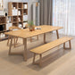Contemporary Office Desk Natural Rectangular Solid Wood Writing Desk