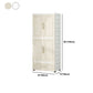 Beige and White Wardrobe Armoire Contemporary Style Plastic Wardrobe Cabinet