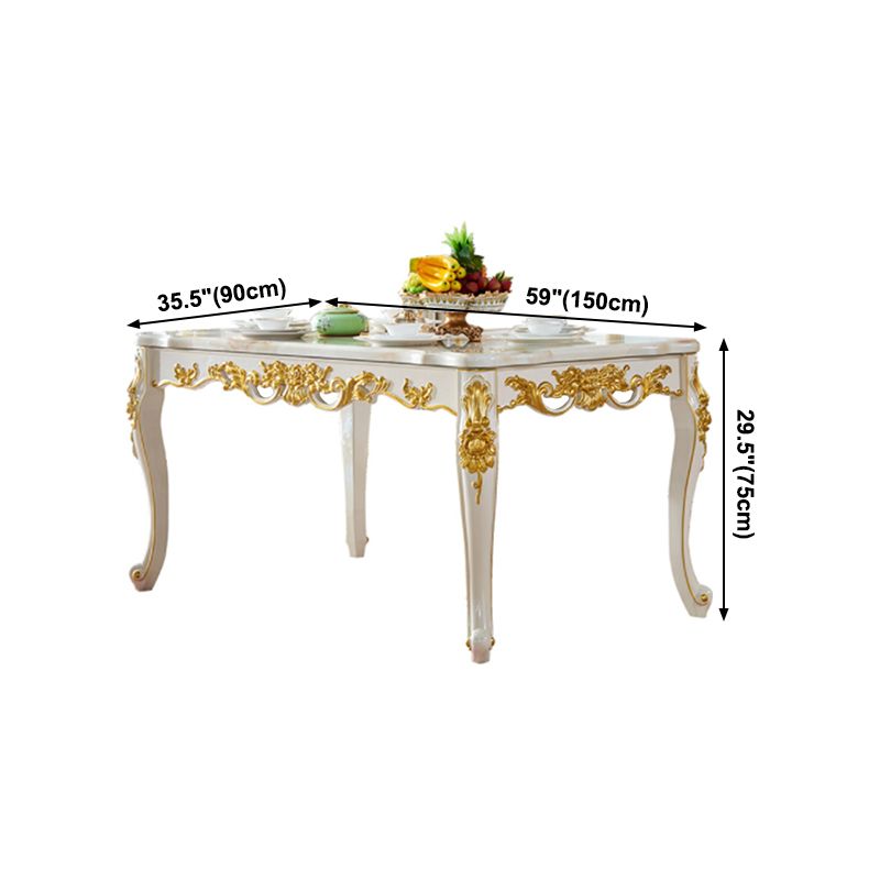 Luxury Style Scratch Resistant Table 4 Legs Base Rectangle Marble Table for Home Clearhalo ' dining_table' 'Dining Tables & Seating' 'Dining Tables' 'furn' 'furn_dining_table' 'Furniture' 'furniture_dining_table' 'Kitchen & Dining Furniture' 'kitchen&dining_furn' 'kitchen' 'kitchen_dining_table' 1200x1200_1ffd3e06-0948-44e7-a36b-1e4b462cda2e