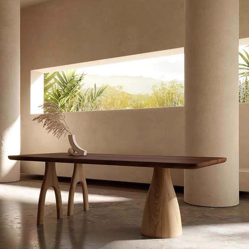 Rectangle Pine Solid Wood Table Modern Dining Table with 3 Legs for Restaurant Clearhalo ' dining_table' 'Dining Tables & Seating' 'Dining Tables' 'furn' 'furn_dining_table' 'Furniture' 'furniture_dining_table' 'Kitchen & Dining Furniture' 'kitchen&dining_furn' 'kitchen' 'kitchen_dining_table' 1200x1200_1ffdcd23-77fb-4fa6-8ca3-fba3618e1cf8