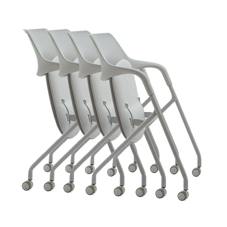 Contemporary Fixed Arms Swivel Chair Gray Cushion Conference Chair Clearhalo 'furn' 'furn_office_chair' 'Furniture' 'Office Chairs' 'Office Furniture' 'office_chair' 1200x1200_20003d20-7505-4d6f-aa74-d191ef531e1c