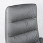 Silla de altura de los gerentes de espalda de espalda silla de oficina de cuero en gris con ruedas