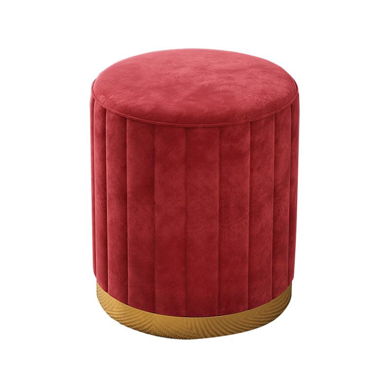 Glam Pouf Ottoman Velvet Upholstered Solid Color Cylinder Shape Ottoman Clearhalo 'furn' 'furn_ottomans_poufs' 'Furniture' 'Living Room Furniture' 'Ottomans & Poufs' 'ottomans_poufs' 1200x1200_2000b13b-383b-44e0-951c-ecb196c1ccfa