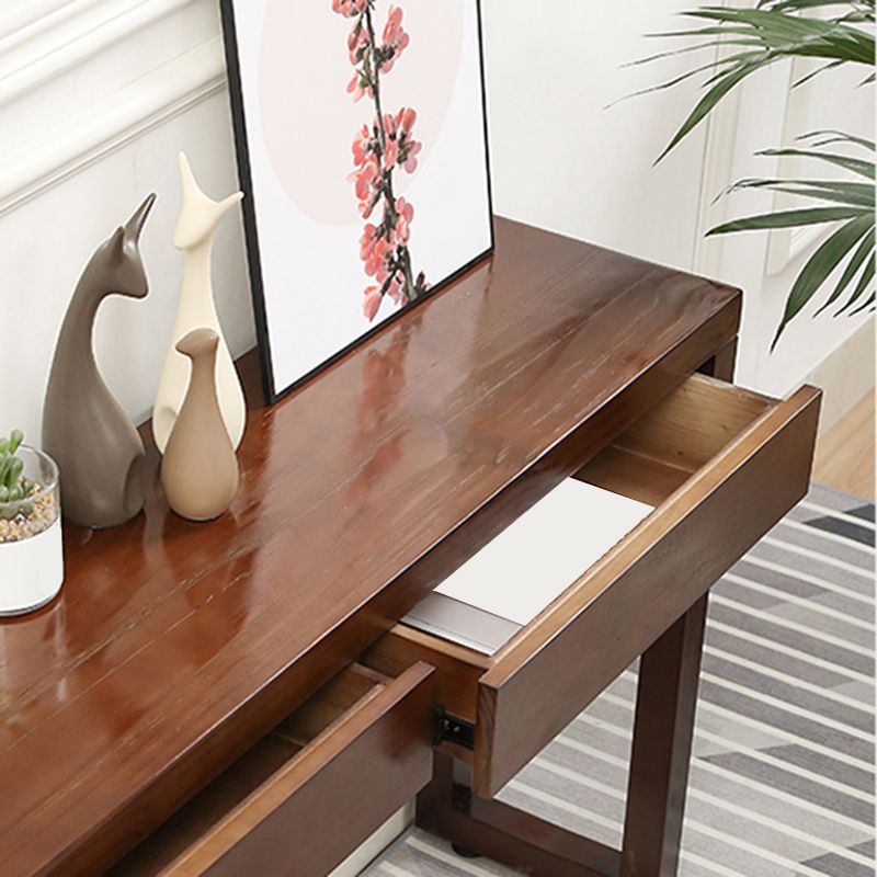 Divano console largo 12 pollici Tavolo da console in legno a 2 disegni in marrone scuro
