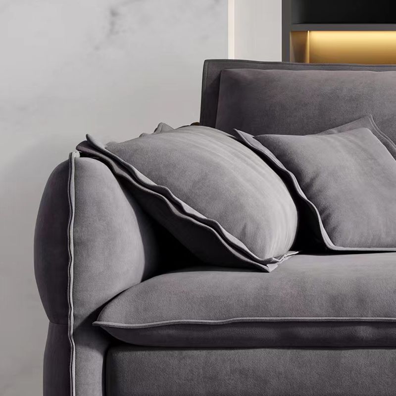 Contemporary Cushions Sofa & Chaise Loose Back Flared Arm Sofa