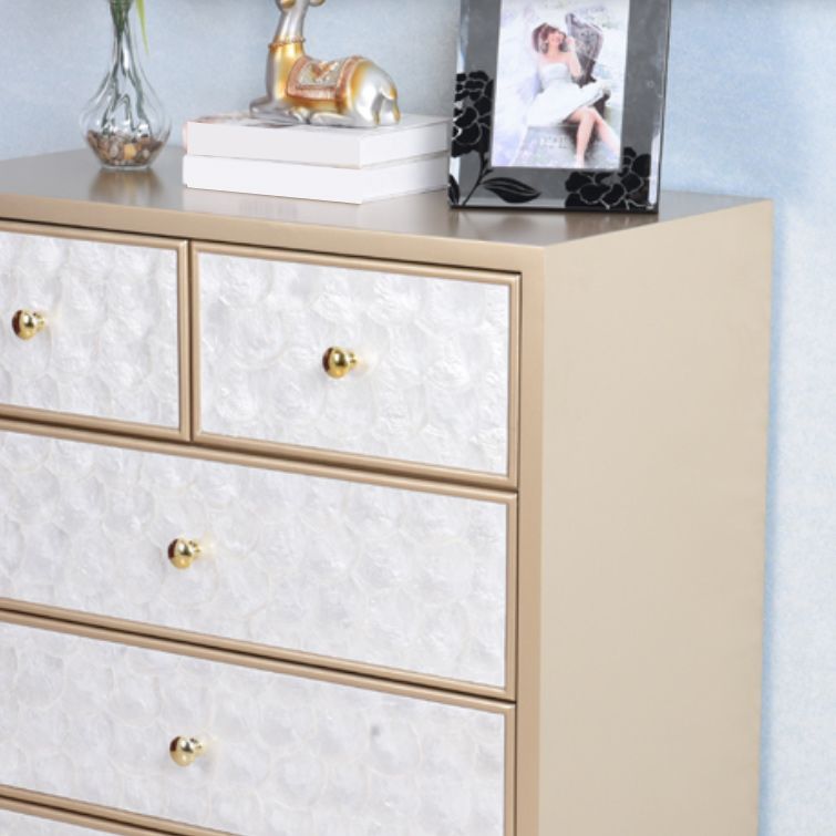 Champagne-opbergkist met 5 laden Glam verticale lingeriekist