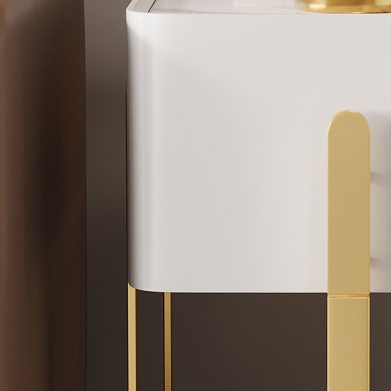 Frame Glam Style Side Table 23.62" Tall Stone Top Side Table with Storage Clearhalo 'Coffee & Accent Tables' 'End & Side Tables' 'end_side_tables' 'furn' 'furn_end_side_tables' 'Furniture' 'Living Room Furniture' 1200x1200_2003edbe-2c6c-4b1d-96bf-fdaf5f129d15