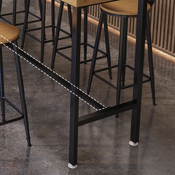 Solid Wood Bar Dining Table Industrial Bar Dining Table with Black Trestle Base Clearhalo 'Bar Furniture' 'Bar Tables' 'bar_tables' 'furn' 'furn_bar_tables' 'Furniture' 'furniture_bar_tables' 'Kitchen & Dining Furniture' 1200x1200_20063c64-e285-498c-ad14-83c6bf18f040