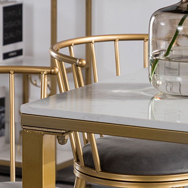 Glam Rectangle Bar Table Set 1/4/7 Pieces Faux Marble Fixed Counter Table Set Clearhalo 'Bar Furniture' 'furn' 'furn_home_bar_bar_sets' 'Furniture' 'Home Bars & Bar Sets' 'home_bar_bar_sets' 'Kitchen & Dining Furniture' 1200x1200_200662f9-eac4-4c47-9426-df67787bfb1f