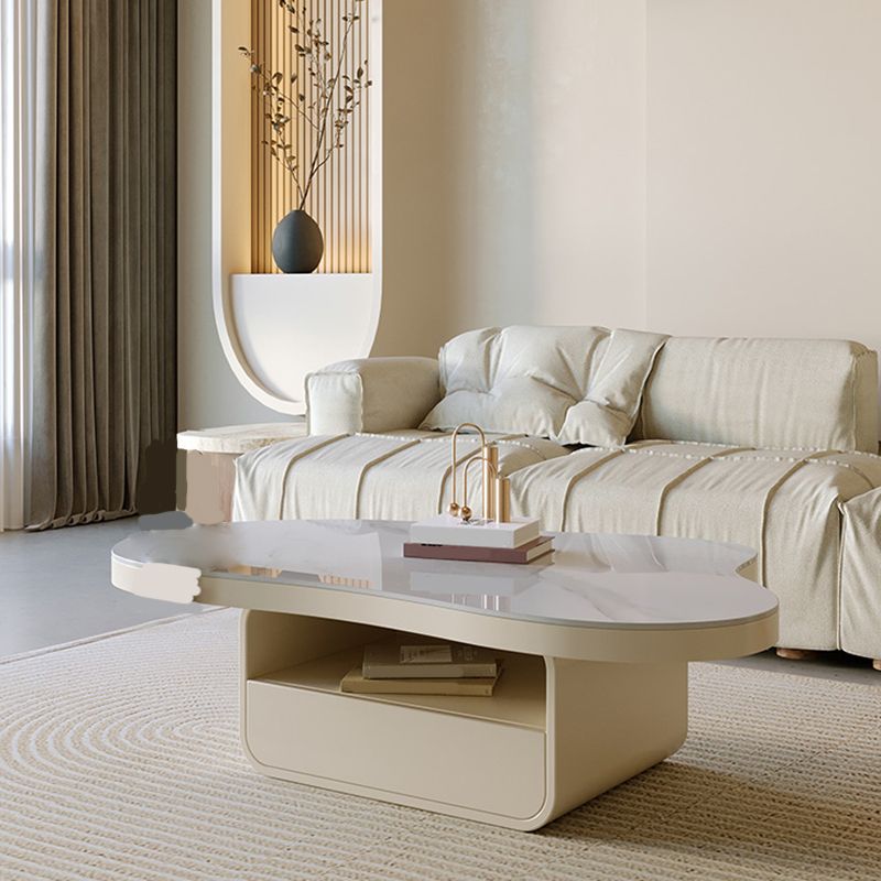 1 - Drawer and 1 - Shelf Coffee Cocktail Table Solid Wood Pedestal Coffee Table Clearhalo 'Coffee & Accent Tables' 'Coffee Tables' 'coffee_tables' 'furn' 'furn_coffee_tables' 'Furniture' 'Living Room Furniture' 1200x1200_20069309-66b8-4f52-b2ec-da81cbd139bb