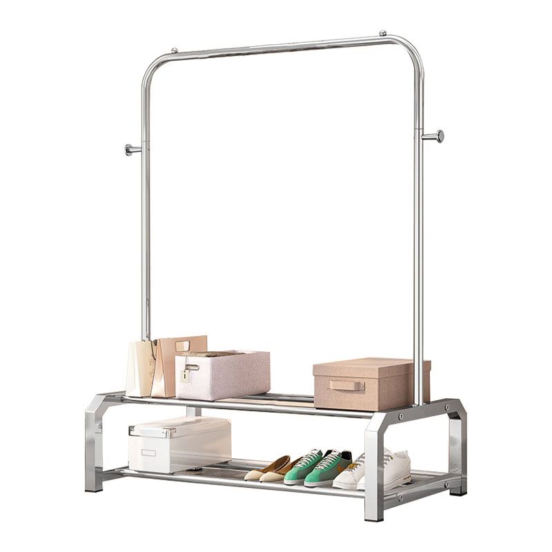 Industrielle Edelstahlhalle Hang Hängende Schienen untere Regal und 2 Haken Kleiderbügel