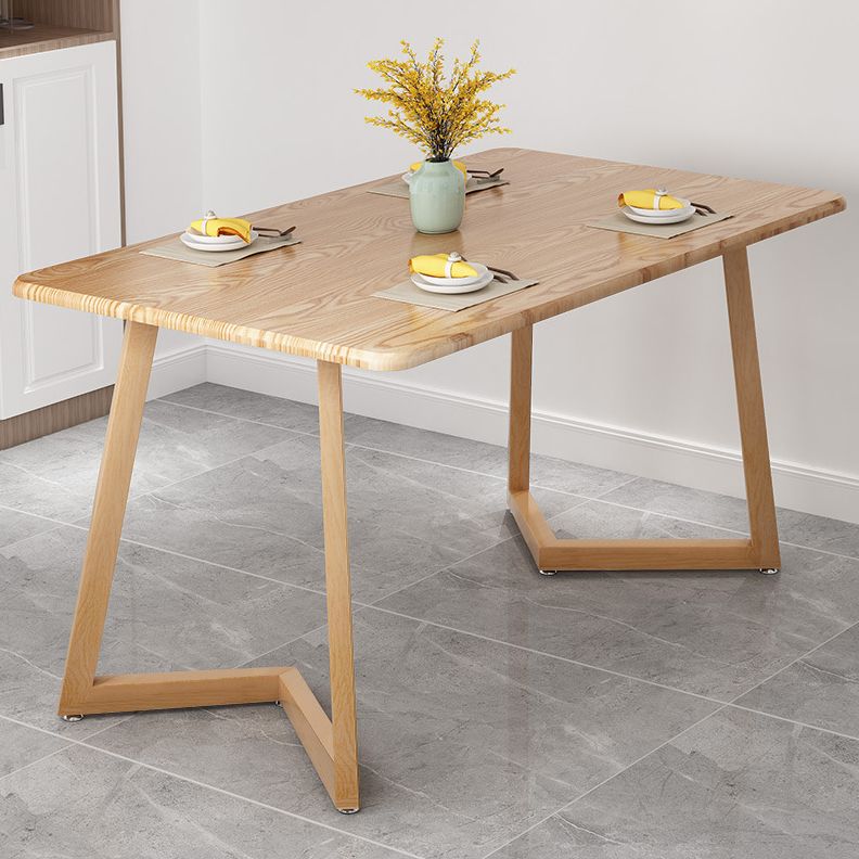 Simple Home Wood Dining Table Rectangle Shape Dining Table with Wood Pedestal Base Clearhalo ' dining_table' 'Dining Tables & Seating' 'Dining Tables' 'furn' 'furn_dining_table' 'Furniture' 'furniture_dining_table' 'Kitchen & Dining Furniture' 'kitchen&dining_furn' 'kitchen' 'kitchen_dining_table' 1200x1200_20077bbf-2d4f-4355-a809-7b4d5deb8763