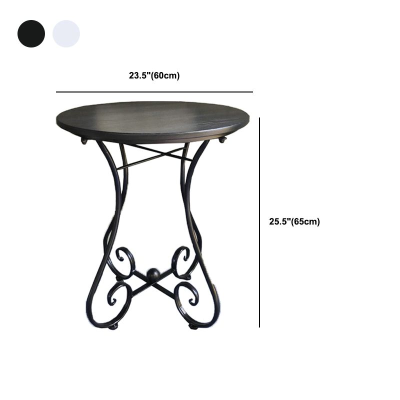 Contemporary Solid Wood End Table Metal Frame Gross Legs Sofa Side Accent Table Clearhalo 'Coffee & Accent Tables' 'End & Side Tables' 'end_side_tables' 'furn' 'furn_end_side_tables' 'Furniture' 'Living Room Furniture' 1200x1200_2007a119-799a-44d3-811b-7b54b457b852