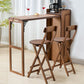 Industrial Collapsible Wood Counter Table 1/2/3/5 Pieces Bar Table Set for Balcony