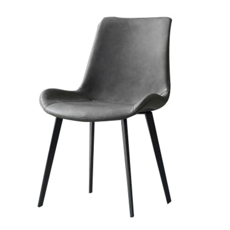 Modern Leather Side Chair Solid Back Dining Chair with Metal Base Clearhalo 'Dining Chairs' 'Dining Tables & Seating' 'dining_chair' 'furn' 'furn_dining_chair' 'Furniture' 'Kitchen & Dining Furniture' 1200x1200_200b397e-85ff-4444-9919-ed0a8c0f8a10