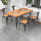 Solid Wood Dining Table Industrial 4 Legs Dining Table with Metal Base Clearhalo ' dining_table' 'Dining Tables & Seating' 'Dining Tables' 'furn' 'furn_dining_table' 'Furniture' 'furniture_dining_table' 'Kitchen & Dining Furniture' 'kitchen&dining_furn' 'kitchen' 'kitchen_dining_table' 1200x1200_200bb1c6-80ed-497d-8822-e3de9abd66a9