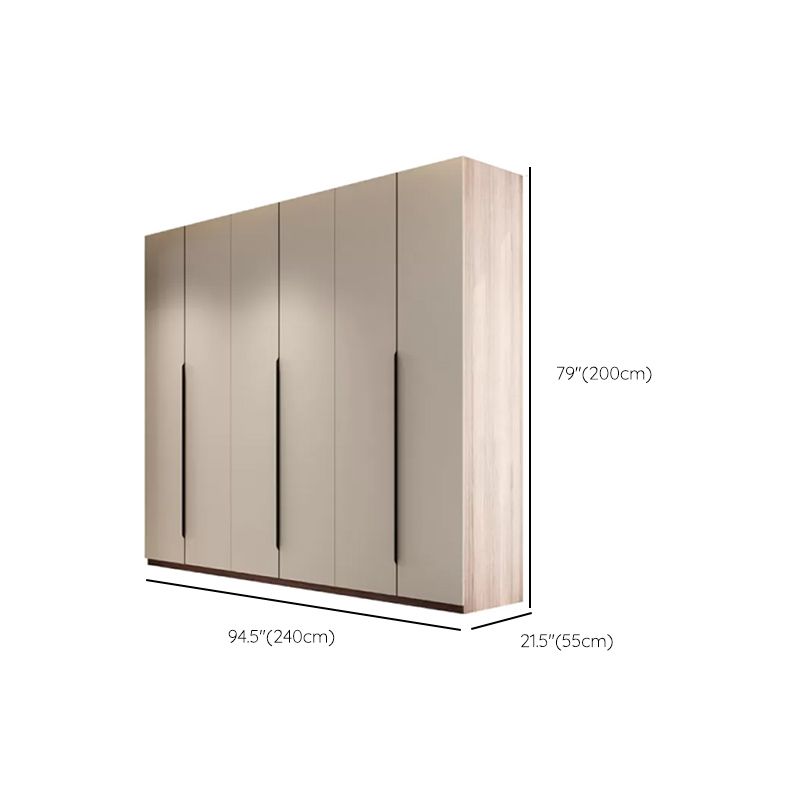 Hinged Storage Cabinet Modern Wardrobe Armoire with Garment Rod Clearhalo 'Armoires & Wardrobes' 'armoires_wardrobes' 'Bedroom Furniture' 'furn' 'furn_armoires_wardrobes' 'Furniture' 1200x1200_200bc31e-307c-481b-8afd-4ec4644c9d77