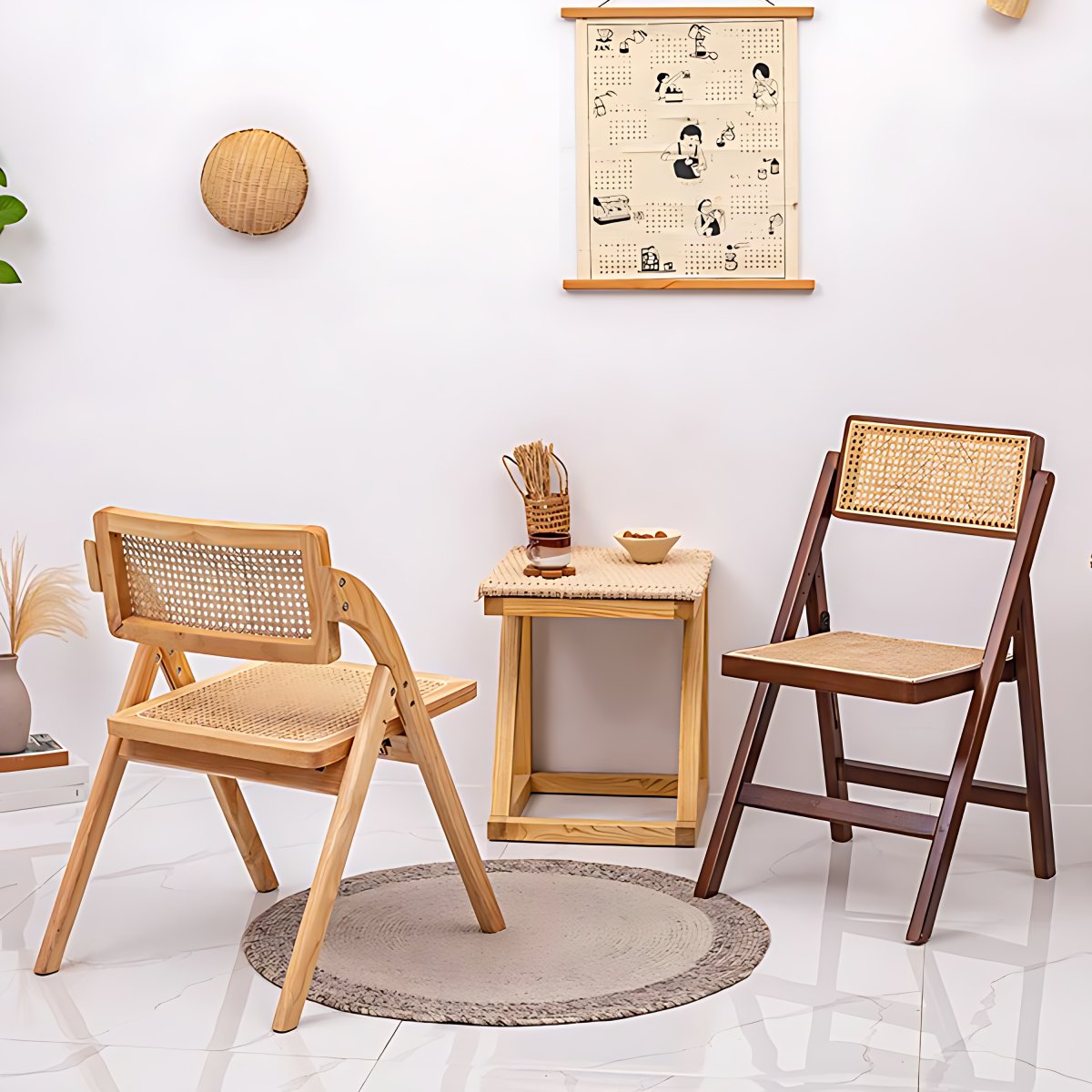 Minimalist Solid Wood Kitchen Dining Folding Side Chair Opening Back ...