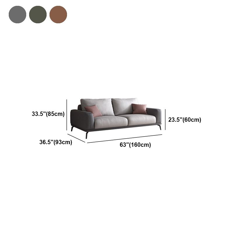 Sezionali in pelle finto/divano con braccio quadrato per soggiorno