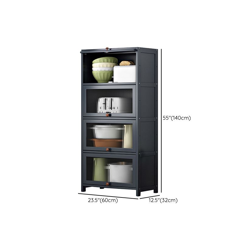 Contemporary Black Buffet Server Bamboo Dining Server for Kitchen Clearhalo 'buffet_sideboard' 'Buffets & Sideboards' 'furn' 'furn_buffet_sideboard' 'Furniture' 'Kitchen & Dining Furniture' 1200x1200_200c87cf-2059-4f07-92b0-e4f0aa4184d0