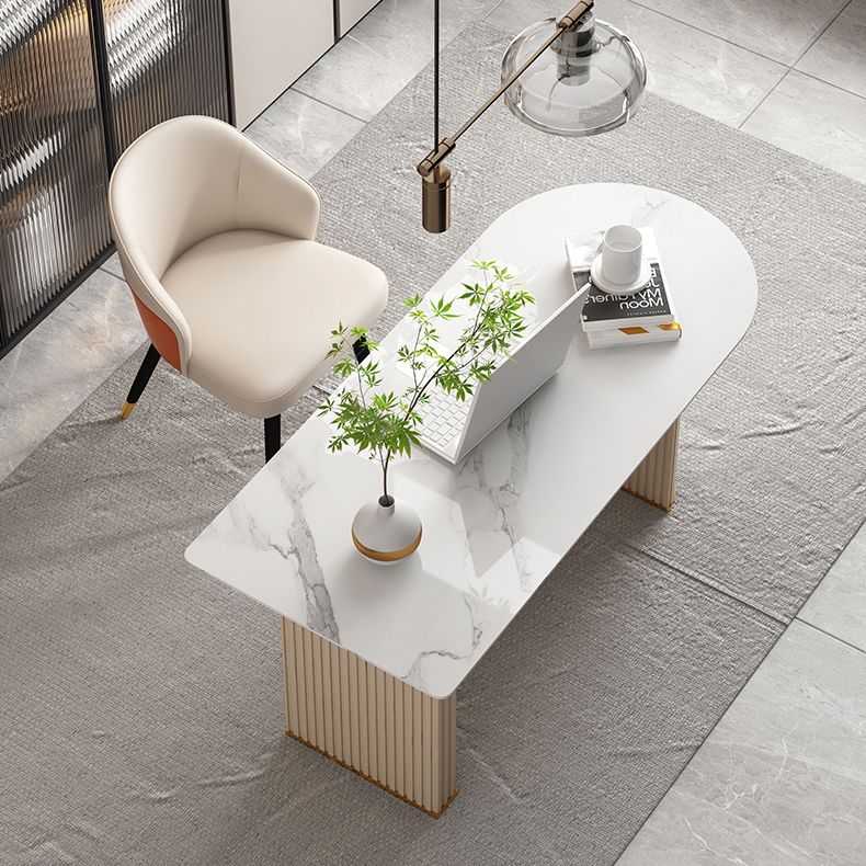 Glam Home Writing Desk Stone 23.6 "Brede kantoorbureau met benen