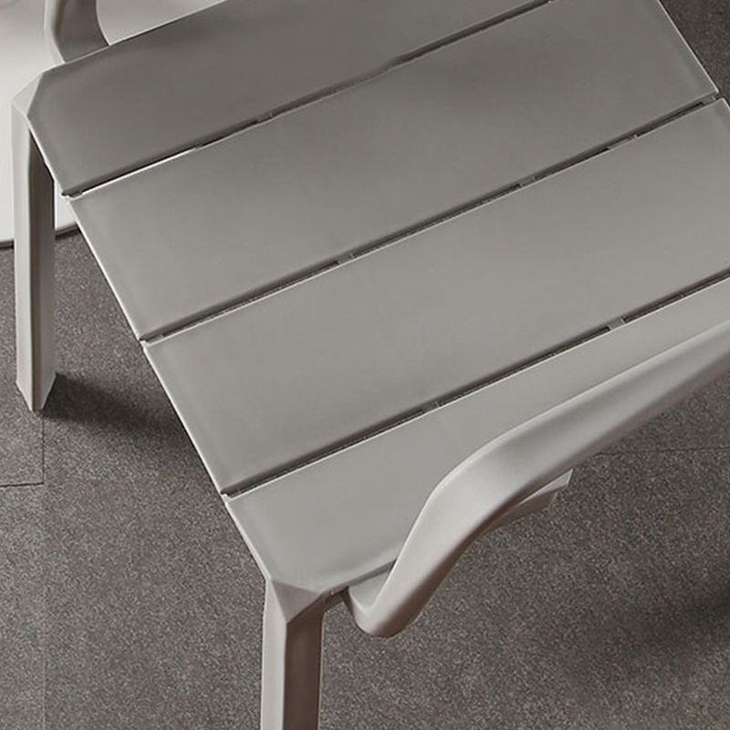 Stacking Plastic Arm Chair Glam Open Back Dining Arm Chair for Dining Room