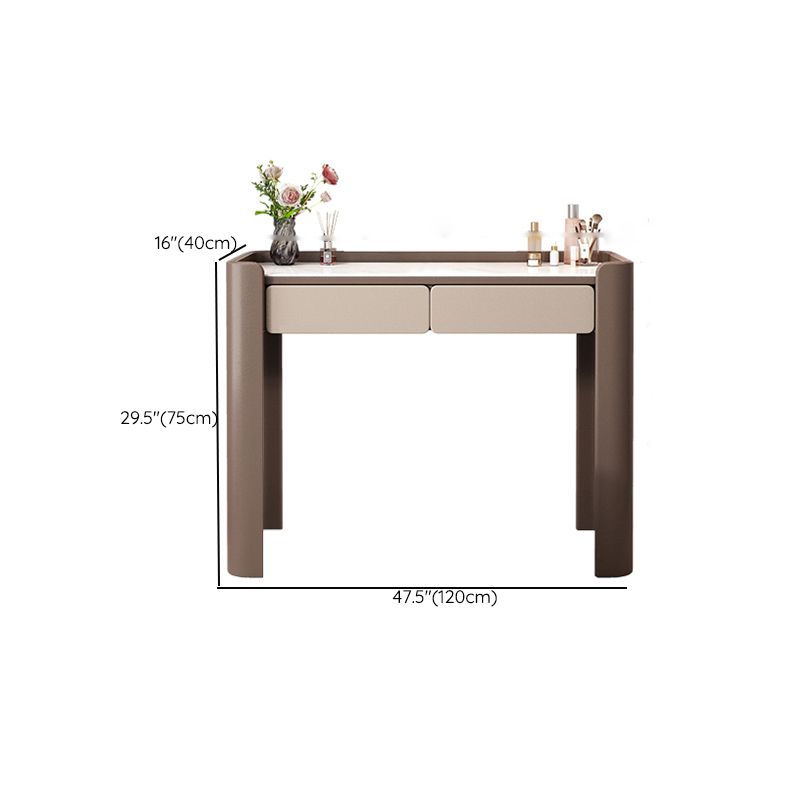 2 Storage Drawers Make-up Vanity Stool Set Faux Leather Dressing Table