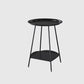 Double Tier Mid-Century Round 4 Legs Metal End Table with Storage
