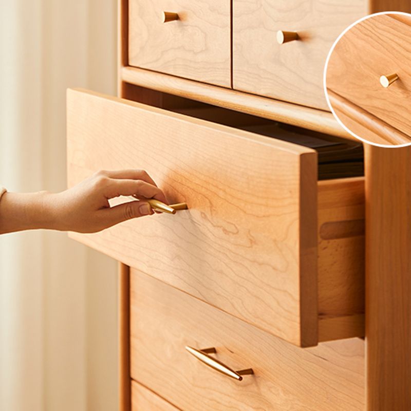 Contemporary Pine Wood Accent Chest 39" Tall Side Cabinet with 5 Drawers Clearhalo 'Cabinets & Chests' 'cabinets_chests' 'furn' 'furn_cabinets_chests' 'Furniture' 'Living Room Furniture' 1200x1200_20112bca-a1eb-446e-8244-bc76e170bc22