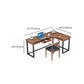 L-Form Solid Pine Writing Table Industrial Home Working Table