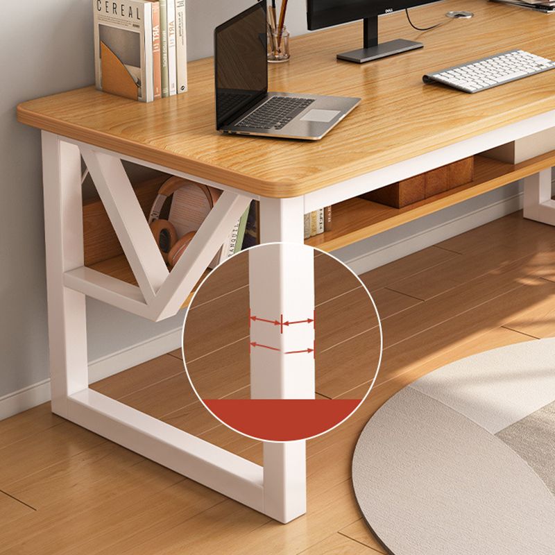 Industrial Curved Office Desk Antique Finish Computer Desk with Metal Legs Clearhalo 'furn' 'furn_office_desk' 'Furniture' 'Office Desks' 'Office Furniture' 'office_desk' 1200x1200_2012a066-0b00-458b-8e0d-f8c5fe008f1f