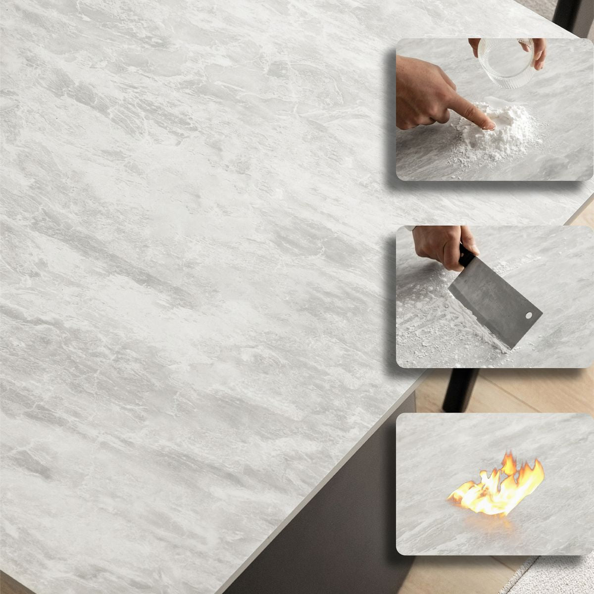 Contemporary White Retractable Wooden Dining Table with Double Pedestal Clearhalo 'Dining Tables & Seating' 'Dining Tables' 'dining_table' 'furn' 'furn_dining_table' 'Furniture' 'Kitchen & Dining Furniture' 1200x1200_20134f32-359d-478d-b796-134903fcc3e5