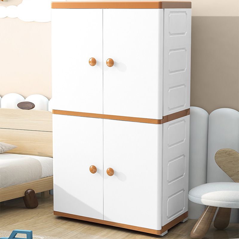 Contemporary Style Wardrobe Armoire Plastic Non-Hanging Armoire with Door