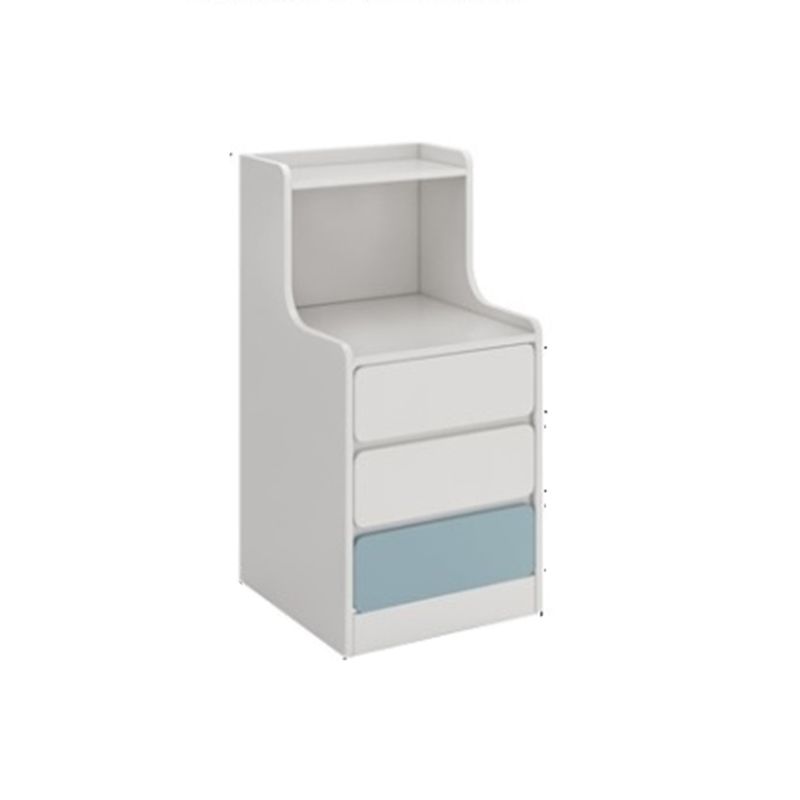 Mesa de madera de imitación moderna Almacenamiento abierto de 1 estante de noche con cajón