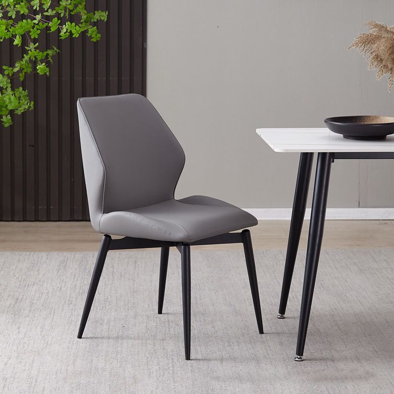 Dining Room Home Upholstered Chair Leather Wingback Armless Chair Clearhalo 'Dining Chairs' 'Dining Tables & Seating' 'dining_chair' 'furn' 'furn_dining_chair' 'Furniture' 'Kitchen & Dining Furniture' 1200x1200_2016ebe9-22c7-4f91-8779-871b178f61bb