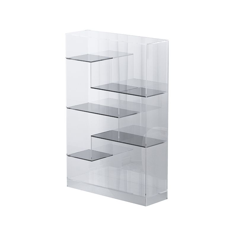 Contemporary Closed Back Bookshelf Standard Acrylic Bookcase with Shelves Clearhalo 'Bookcases' 'furn' 'furn_bookcases' 'Furniture' 'Office Furniture' 1200x1200_2018fc5a-a65a-44e6-9754-32c56a18e996