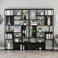 Metal and Wood Shelf Open Etagere Shelf Bookcase for Bedroom