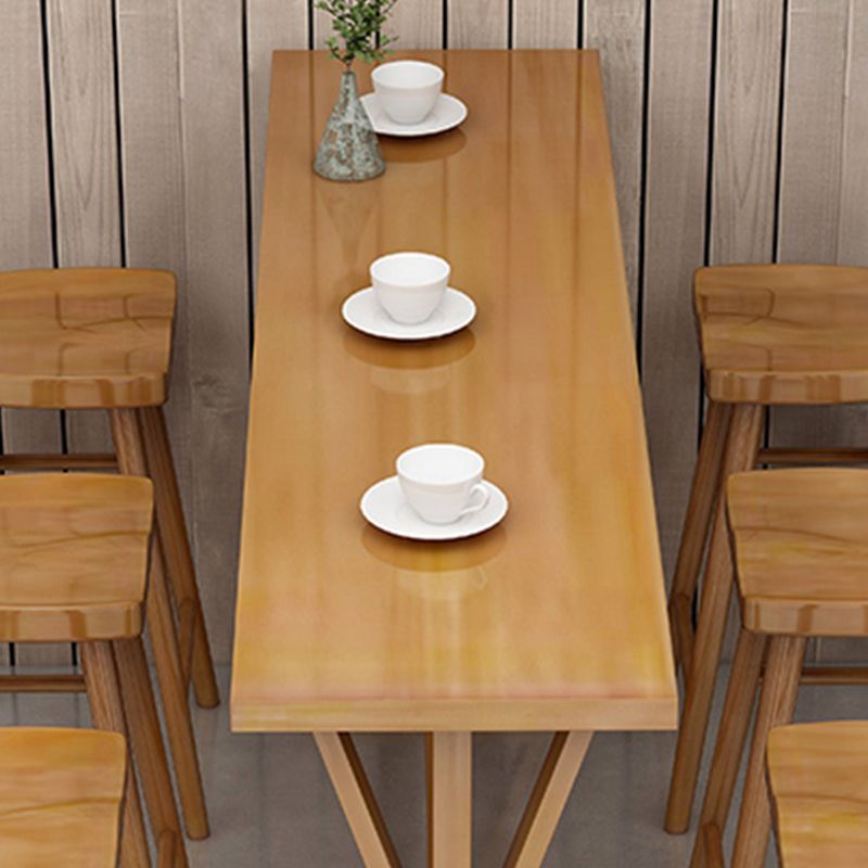 Contemporary Solid Wood Bar Stool Table Rectangle Bar Table in Brown for Indoor Clearhalo 'Bar Furniture' 'Bar Tables' 'bar_tables' 'furn' 'furn_bar_tables' 'Furniture' 'Kitchen & Dining Furniture' 1200x1200_201b1af0-5f07-4ba6-b727-260b7128cd71