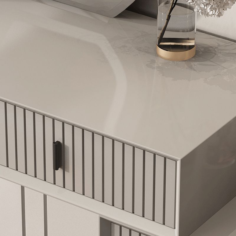 15.74" Wide Vanity Set with 5 Drawer Gray Wood Make-up Vanity