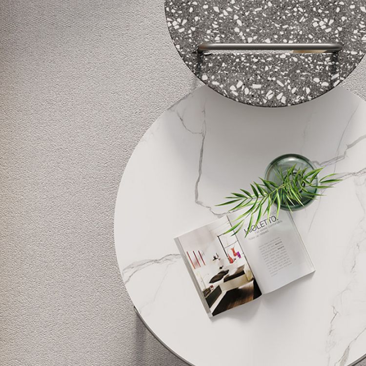 Round Stone Coffee Table Set Stainless Steel Simple Cocktail Table Clearhalo 'Coffee & Accent Tables' 'Coffee Tables' 'coffee_tables' 'furn' 'furn_coffee_tables' 'Furniture' 'Living Room Furniture' 1200x1200_201e8c0a-88ed-4e89-bbcb-daaa5dbabef9