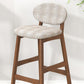 Taburete de bar con tapizado contemporáneo de 41.34 "con base de madera maciza