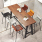 Industrial Black Metal Frame Bistro Table Brown Pine Wood Top Bar Table Clearhalo 'Bar Furniture' 'Bar Tables' 'bar_tables' 'furn' 'furn_bar_tables' 'Furniture' 'Kitchen & Dining Furniture' 1200x1200_201f2d5f-2b56-4306-a71e-bc168ca2c5d9