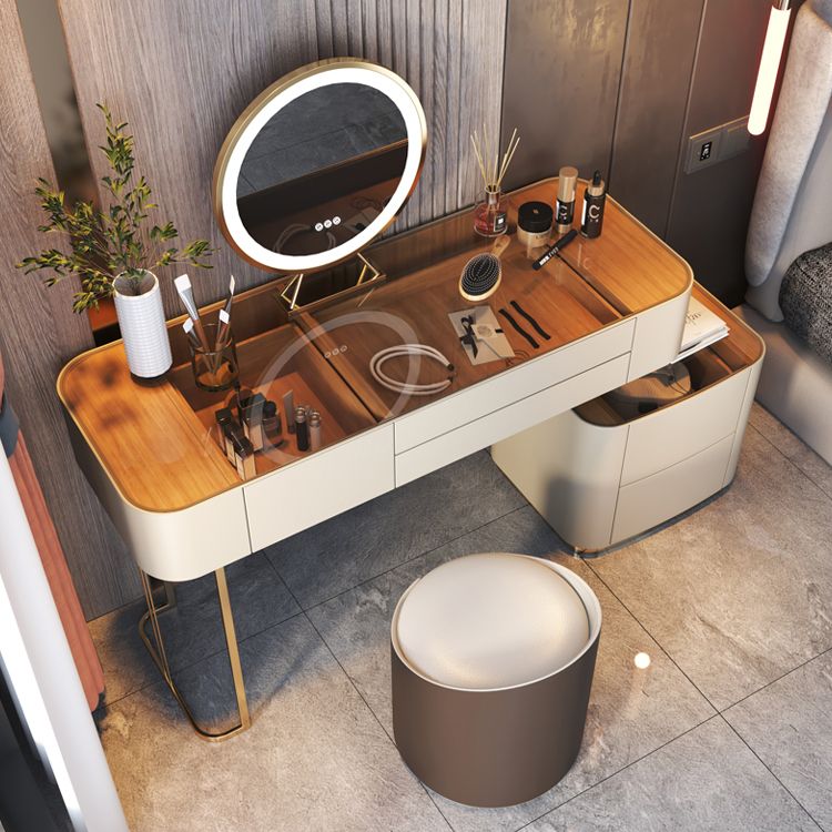 Glazen bovenste slaapkamer make-up ijdelheid 5 opbergladen kleedtafel