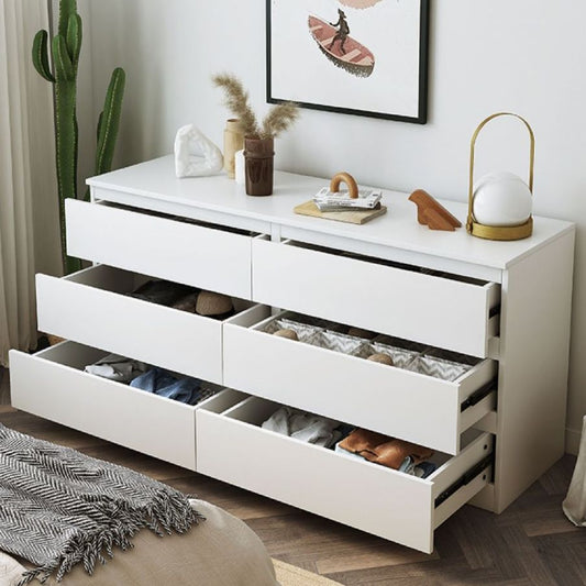 Ultra Modern Horizontal Double Dresser Wood Storage Chest Dresser for Bedroom